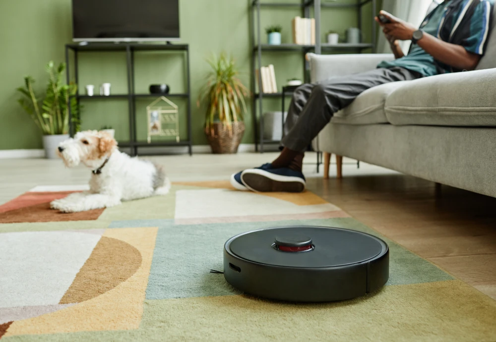 robot vacuum cleaner on carpet